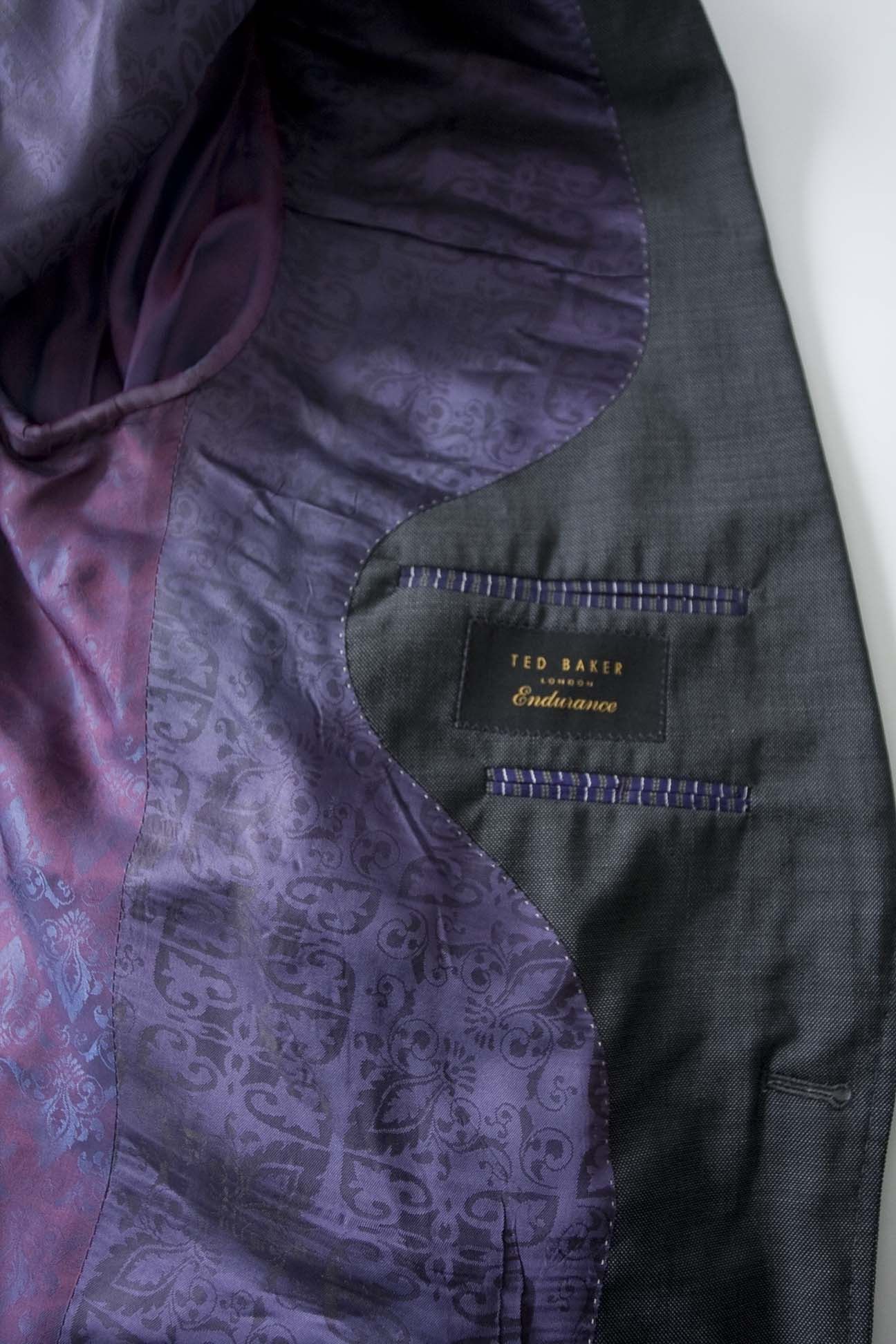 Ted Baker Ted Baker Endurance Jacket Size 44L w/FLAWS Wool Dark Gray Size 44L - 2 Thumbnail