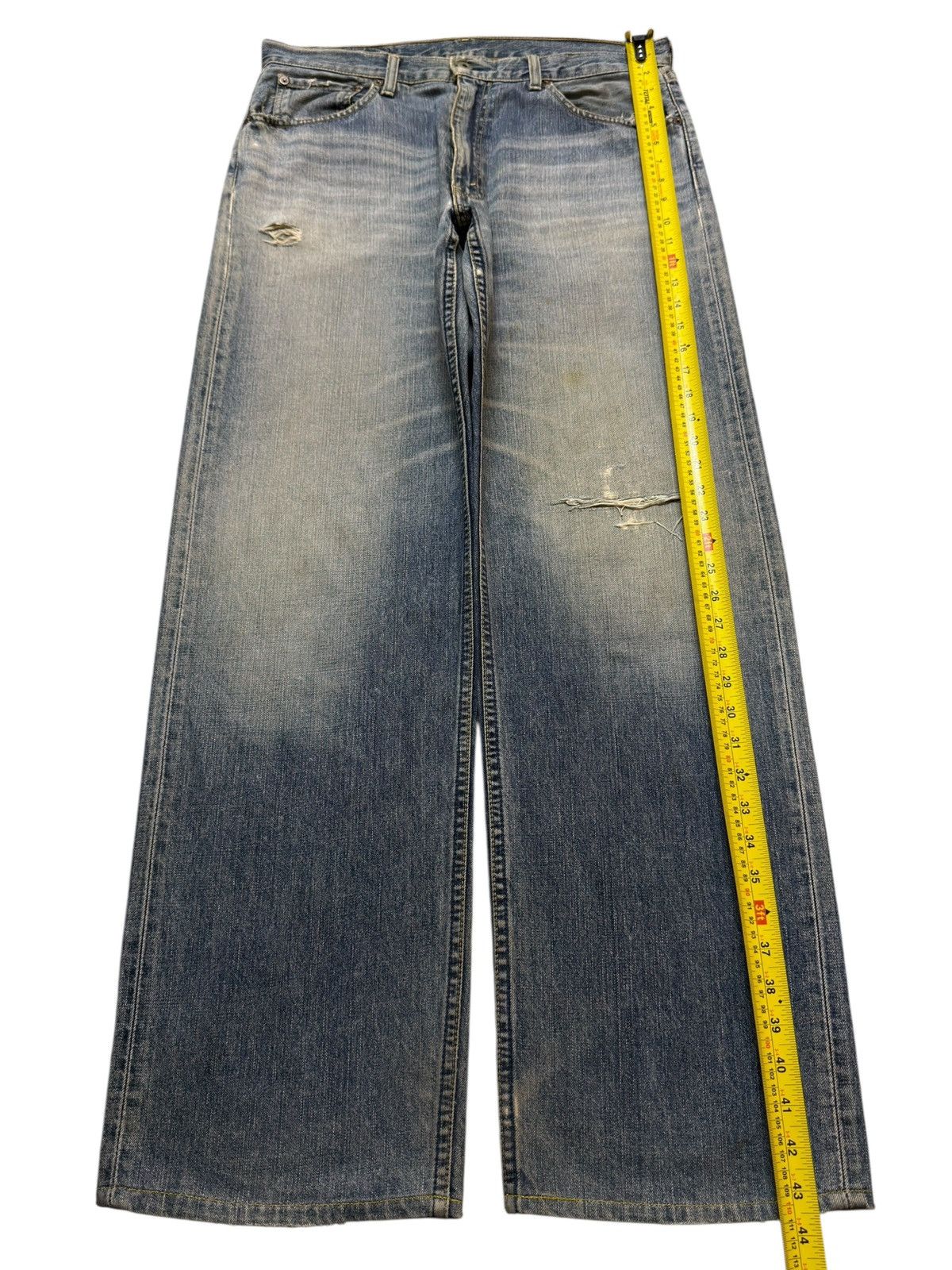 Levi's Vintage 90s Levis 503 Blue Faded Wash Whisker Wide Leg Baggy Size US 34 / EU 50 - 12 Thumbnail