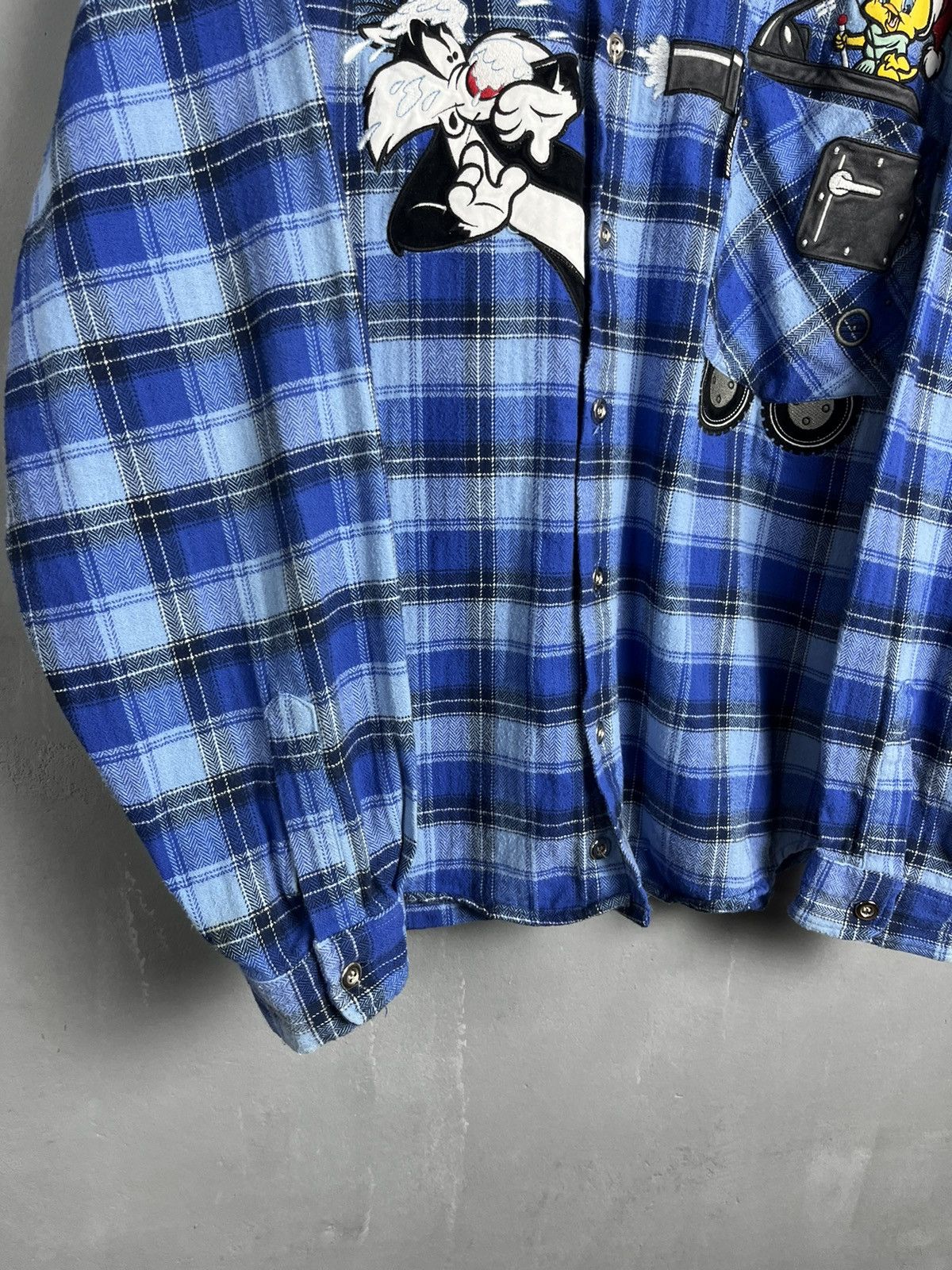 Vintage × Warner Bros Looney Tunes Shirt Button Up Flannel Merrie Melodies Size US XL / EU 56 / 4 - 7 Thumbnail
