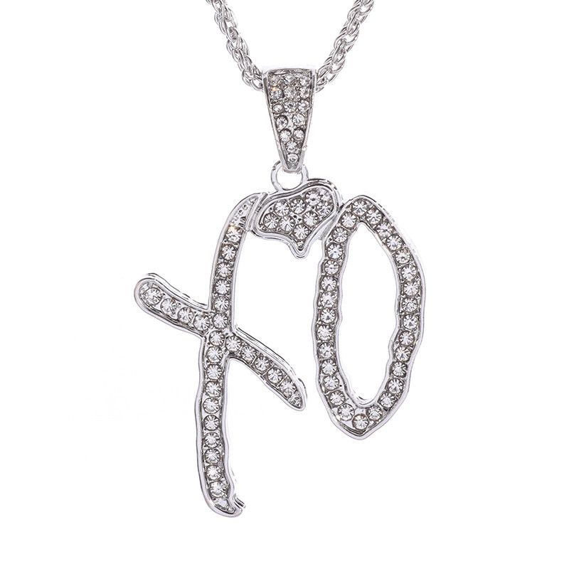 Other Creative Letter XO Inlaid White Zircon Pendant Necklace Size ONE SIZE - 4 Thumbnail