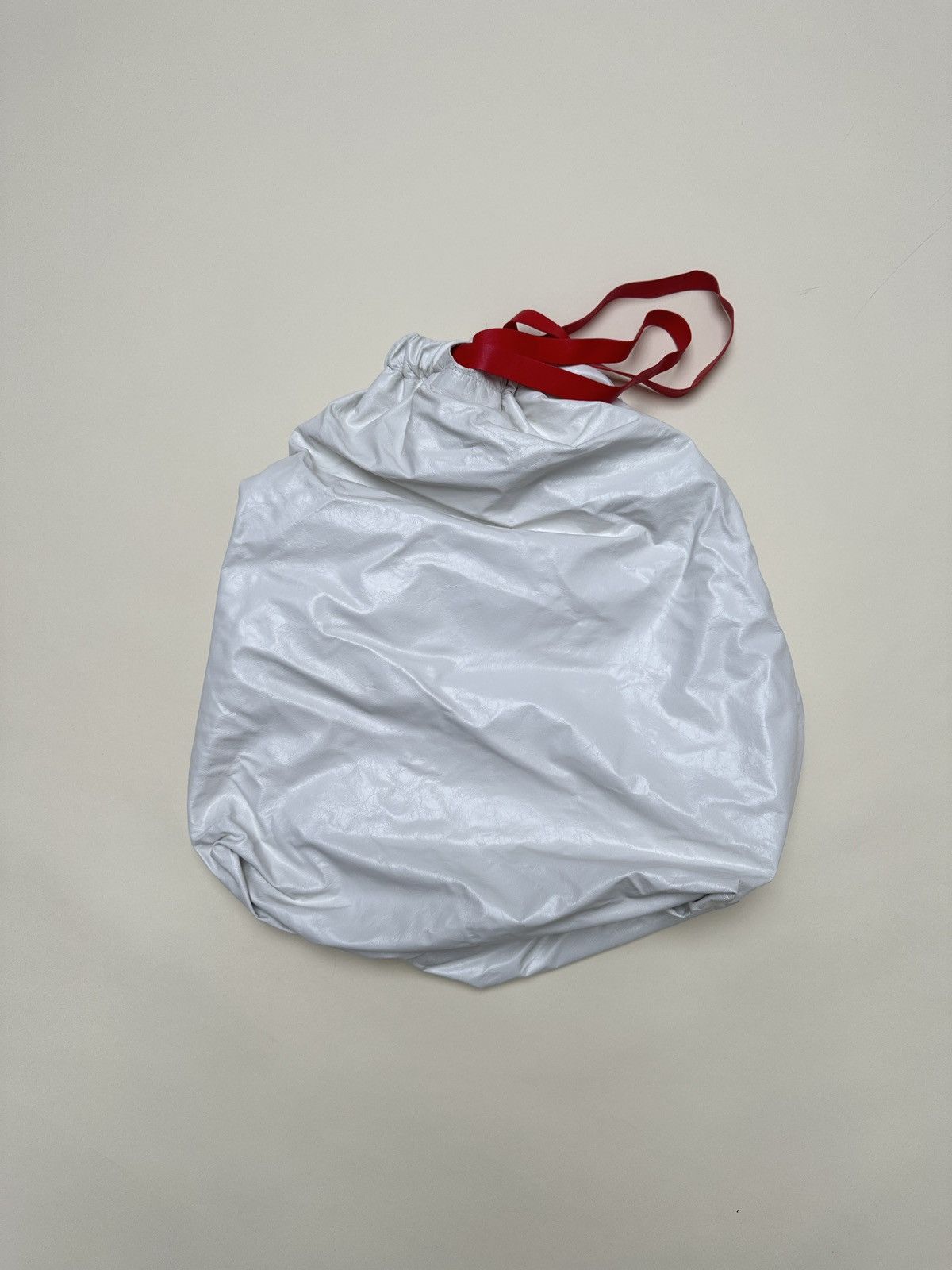Balenciaga Balenciaga White Leather Trash Bag | Grailed