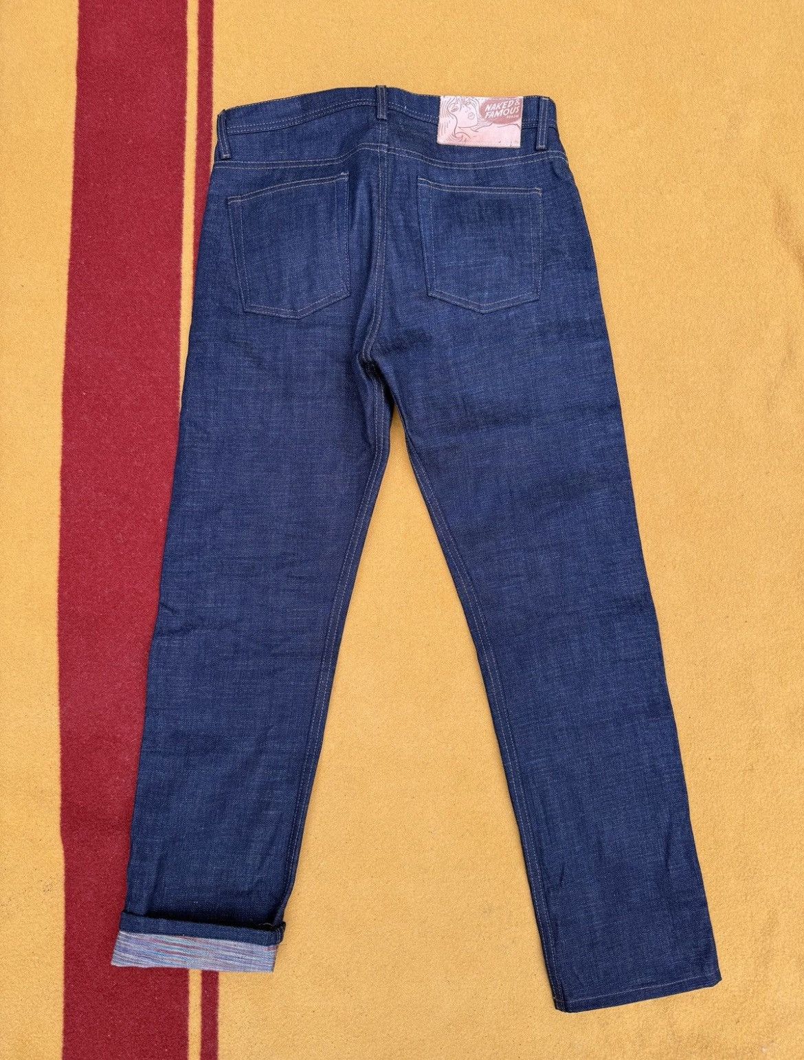 Naked & Famous Japan Heritage Kasuri Indigo Size US 32 / EU 48 - 6 Thumbnail