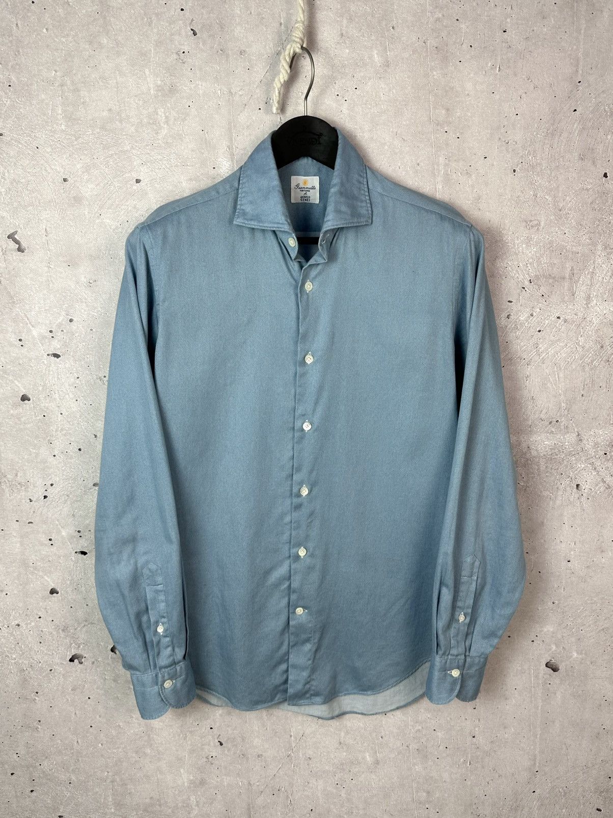 Other Gianetto Made in Italy Blue Cotton Long Sleeve Shirt Size US M / EU 48-50 / 2 - 1 Thumbnail