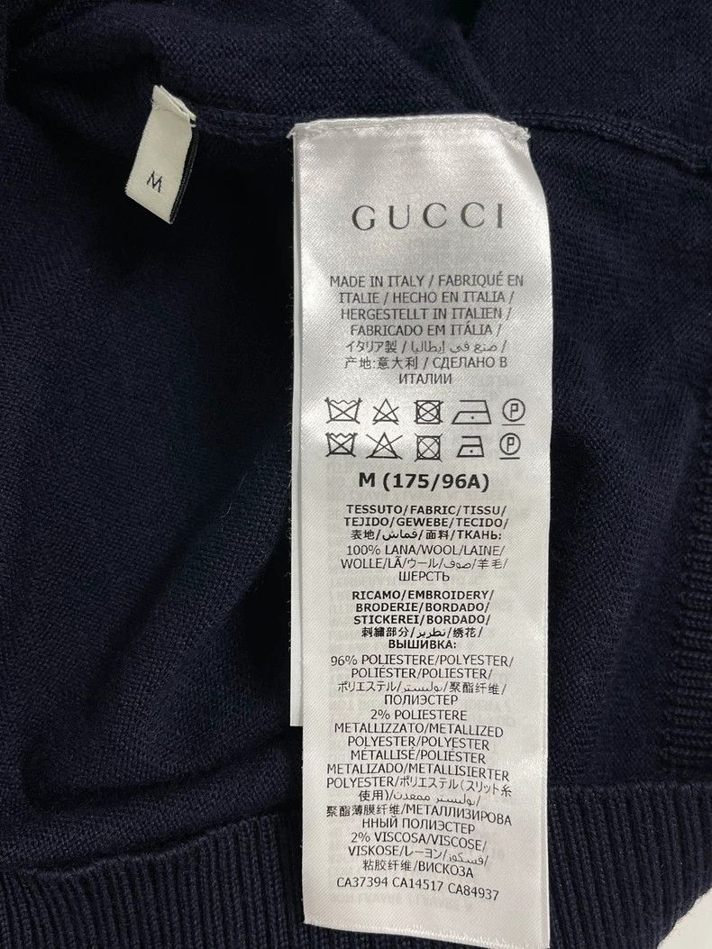 Gucci Gucci Blue and white striped embroidered little bee wool lo Size US M / EU 48-50 / 2 - 6 Thumbnail
