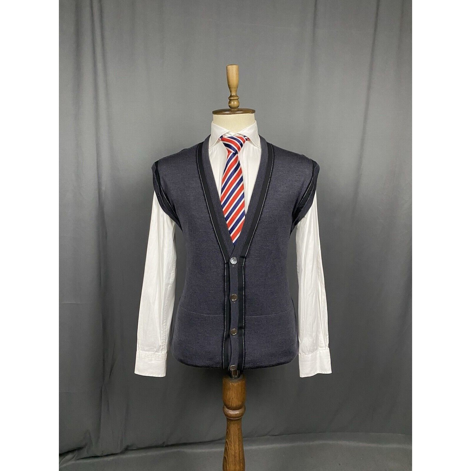 Dior Dior Homme Men's Gray Wool Silk Vest Size M Size US M / EU 48-50 / 2 - 3 Thumbnail
