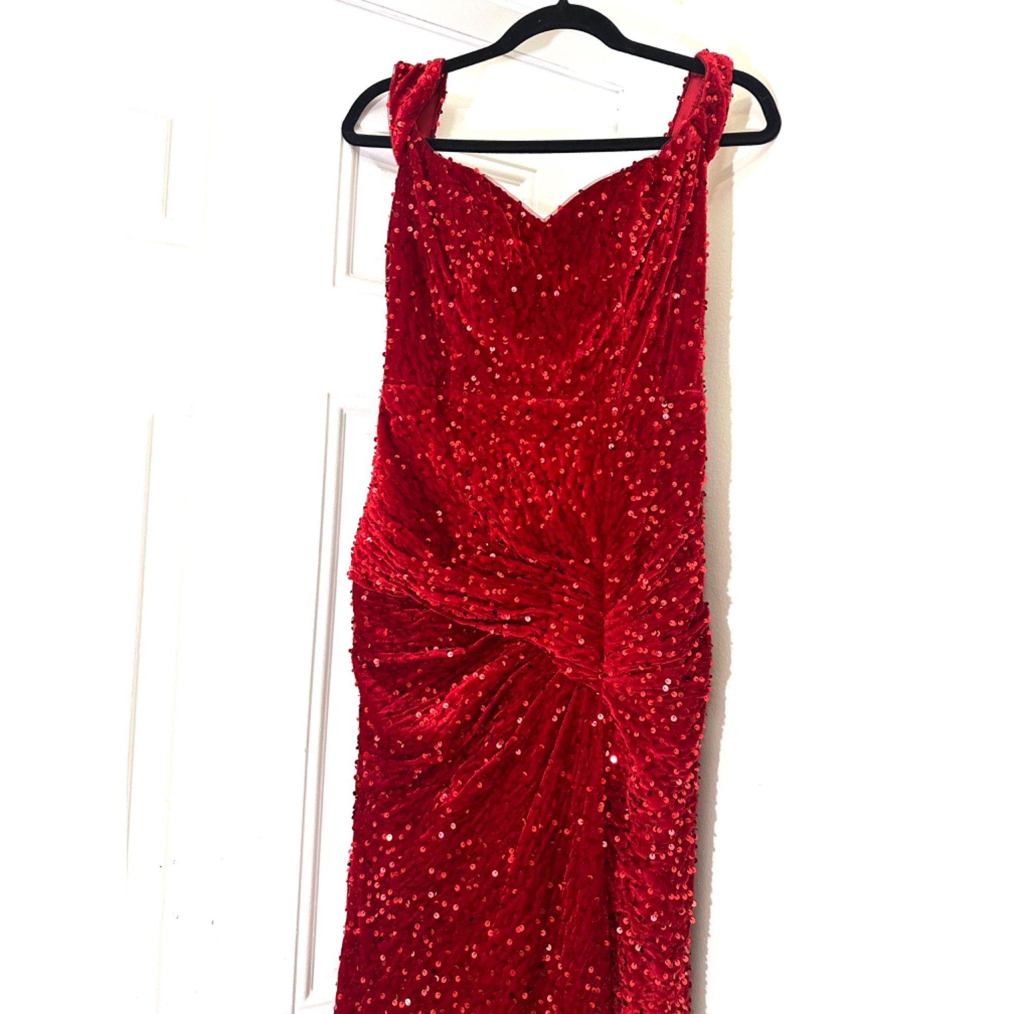 Other Timeless Sheath/Column Off-the-Shoulder Sweep Train Velvet S Size XS / US 0-2 / IT 36-38 - 3 Thumbnail