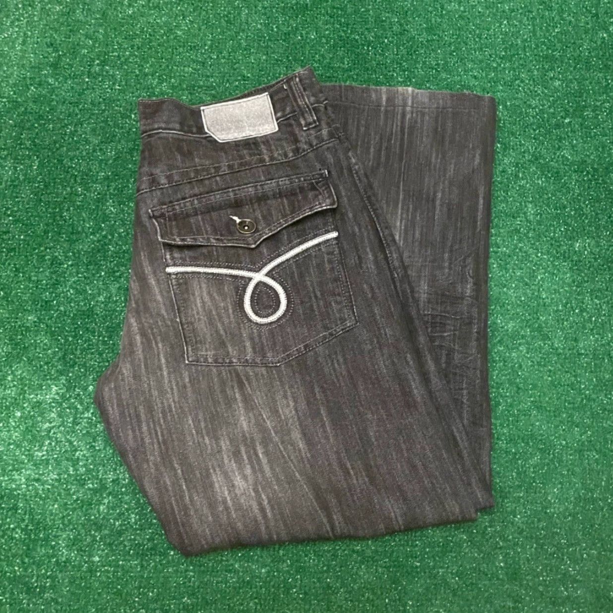Vintage VINTAGE Mecca Baggy Hip Hop Skater Grunge Jeans VTG Mens 34 Dark Black 34X32 Pockets Wide-Leg 90s Y2K Size US 34 / EU 50 - 2 Thumbnail