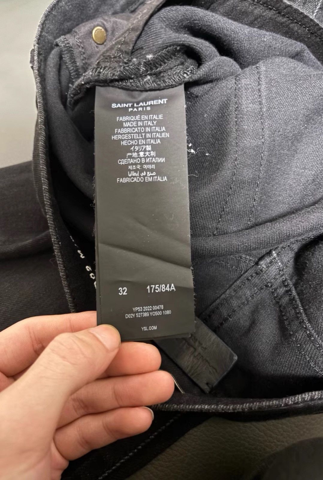 Saint Laurent Paris Saint Laurent SLP 2022FW Black Gray Distressed Basic Jeans Size US 32 / EU 48 - 5 Thumbnail