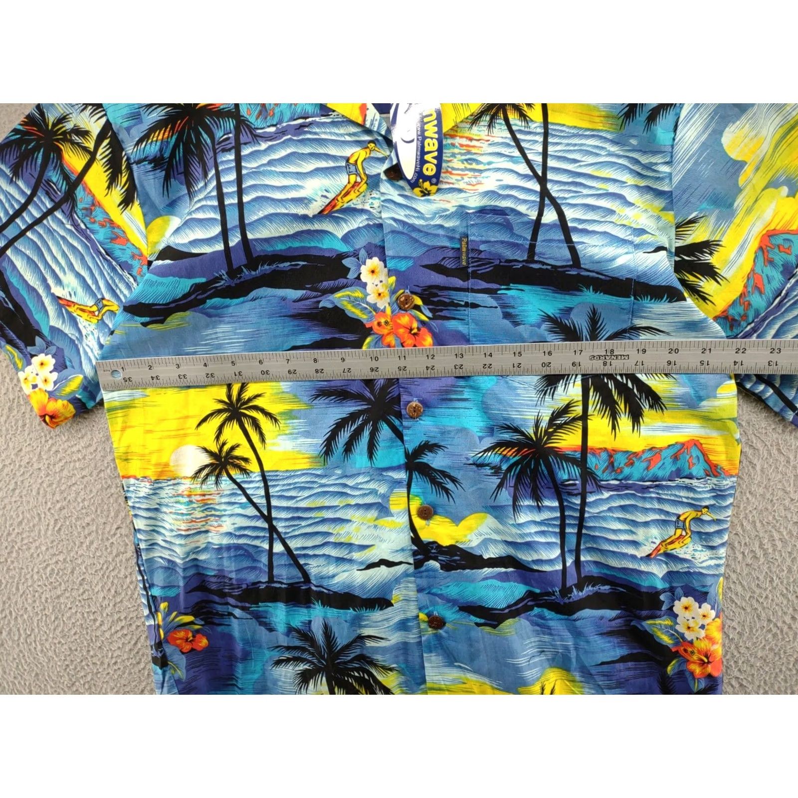ALOHAS Palmwave Hawaiian Floral Surfing Button Up Shirt XL Men Multicolor Cotton Short Sleeve Aloha Beach New Size US XL / EU 56 / 4 - 5 Thumbnail