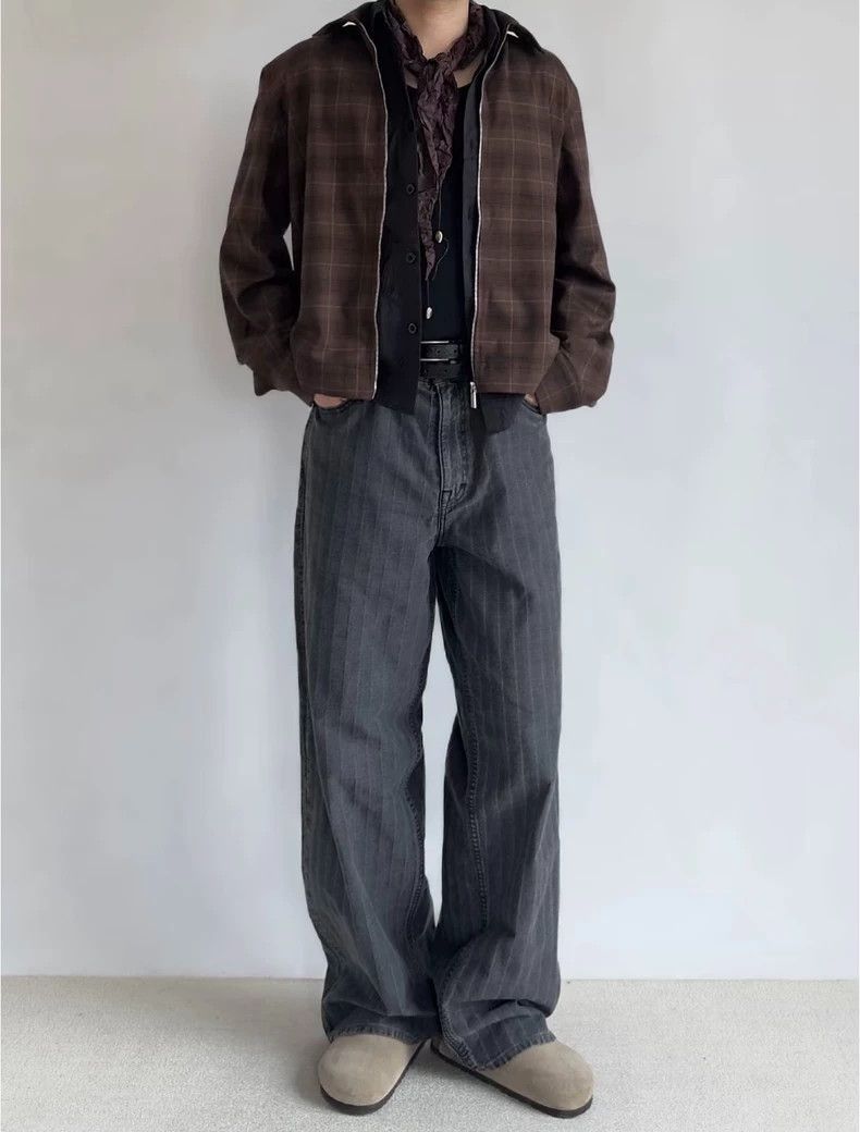 Our Legacy Our Legacy Our legacy Black and gray striped jeans-2507 Size US 27 - 9 Thumbnail