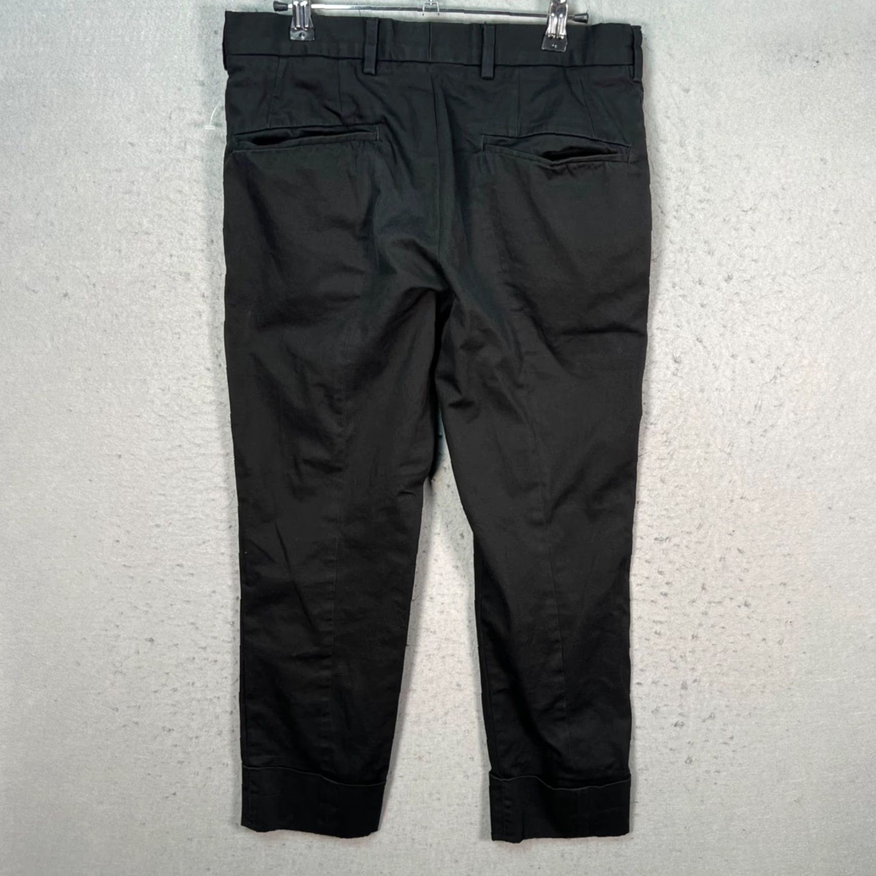 Jil Sander Jil Sander Womens Pants 29 Black Tailored Cotton w/ Cuff Made In Italy Size 29" - 2 Thumbnail