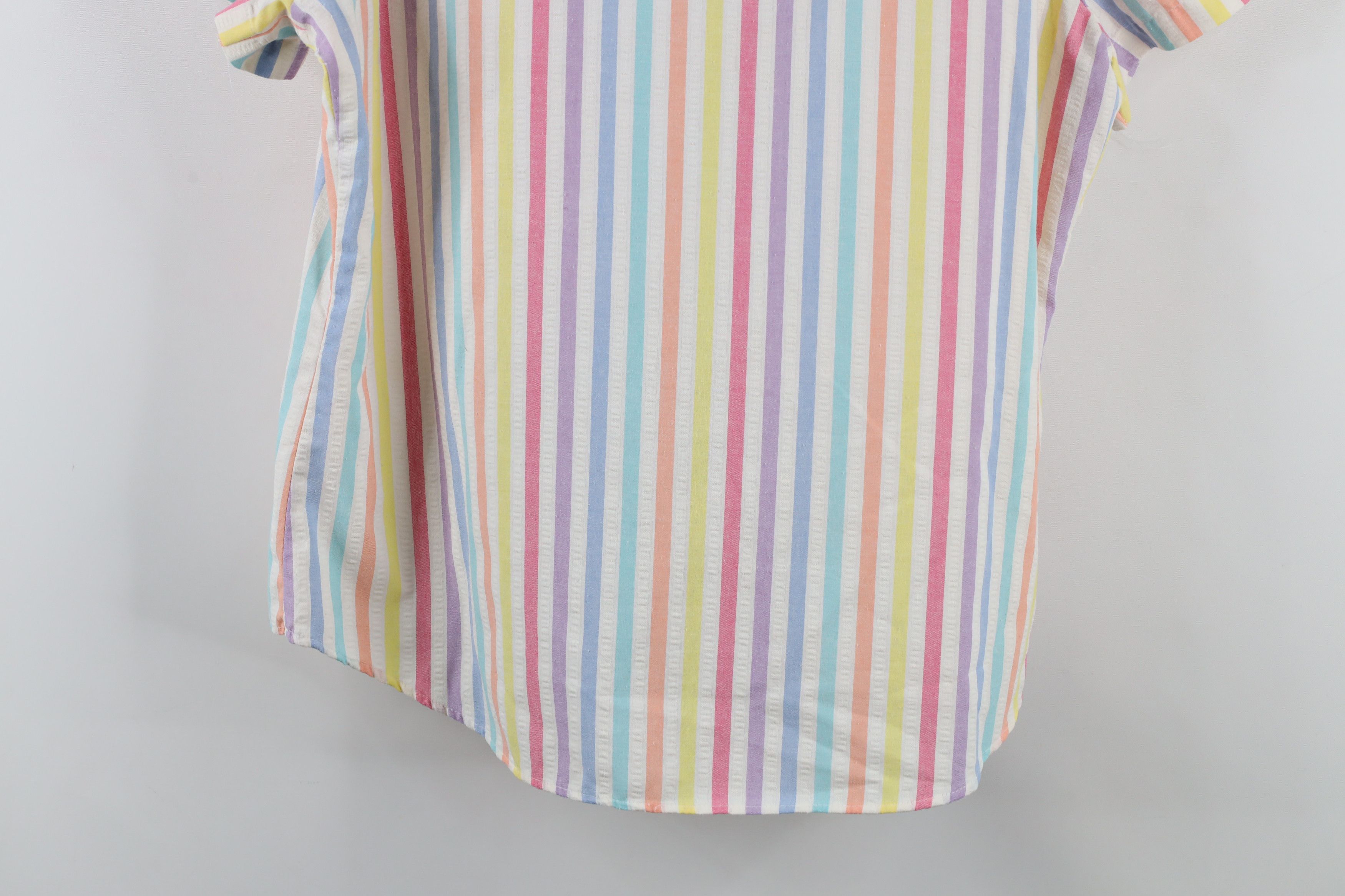Vintage Vintage 70s Streetwear Rainbow Striped Button Shirt USA Size XXL / US 16-18 / IT 52-54 - 12 Thumbnail