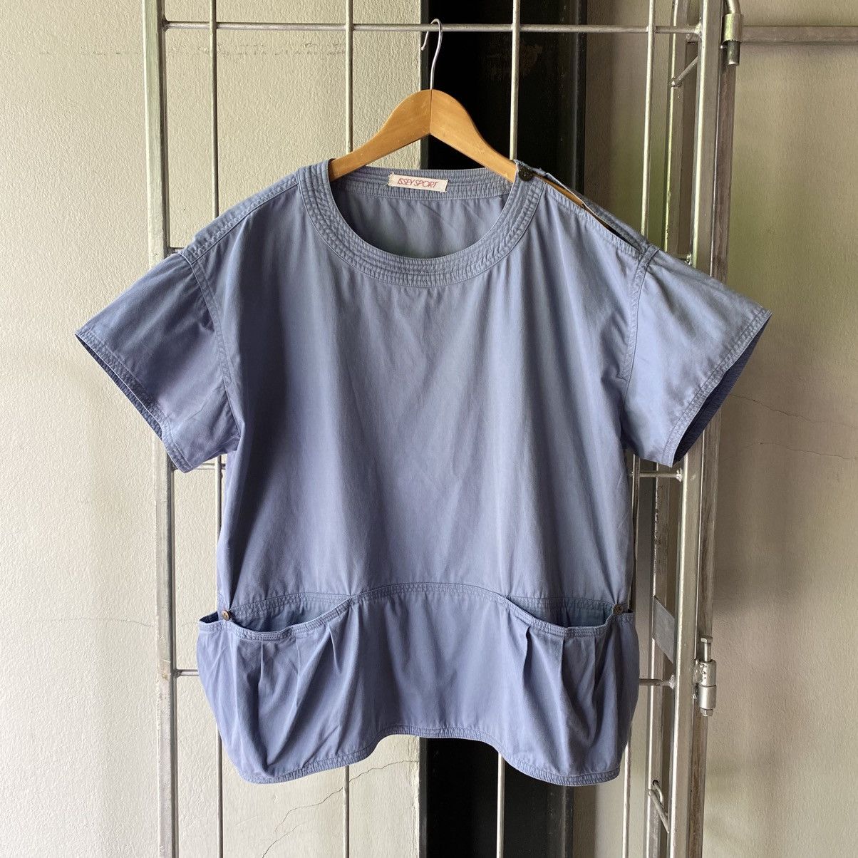 Issey Miyake ISSEY SPORT Sky Blue Pocket Hem Blouse Size XL / US 12-14 / IT 48-50 - 17 Thumbnail