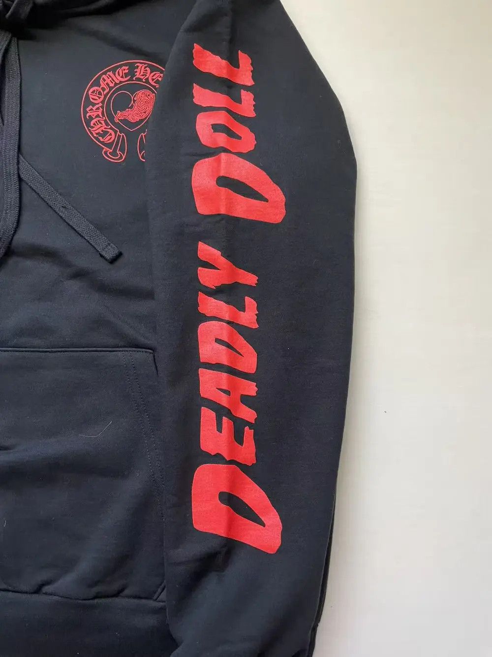 Chrome Hearts Chrome Hearts Deadly Doll Red Horseshoe Logo Pullover Hoodie Size US L / EU 52-54 / 3 - 9 Thumbnail