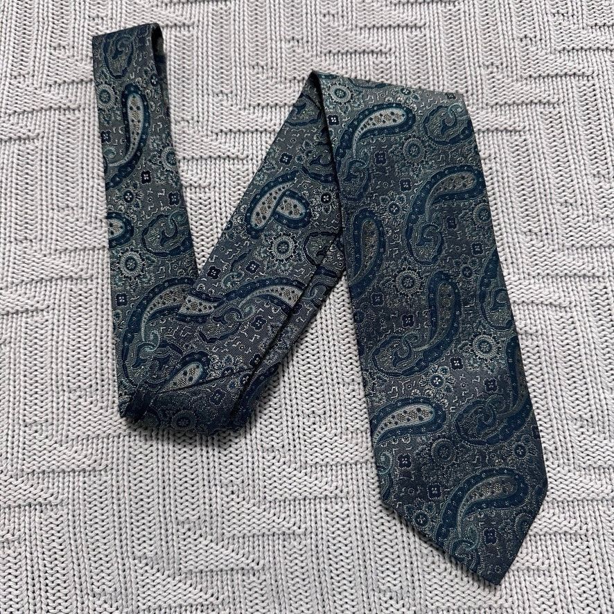 Alexander Julian Alexander Julian silver metallic paisley silk tie Size ONE SIZE - 1 Thumbnail