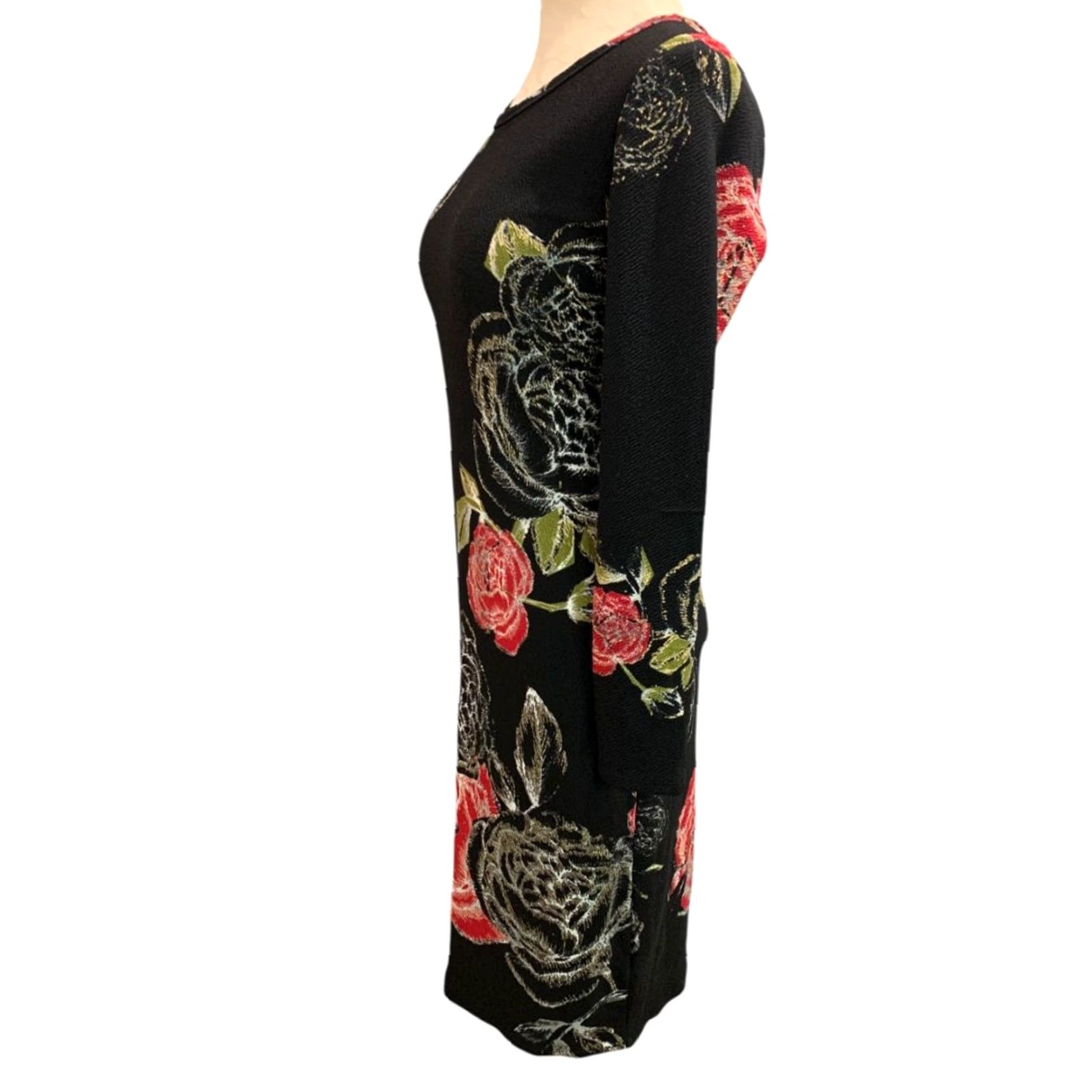 Vintage LulaRoe Debbie Dress Small Elegant Fitted Stretch Rose Print Size S / US 4 / IT 40 - 4 Thumbnail