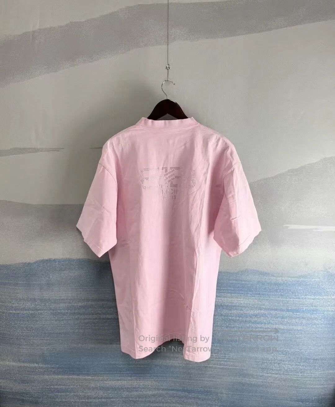 Balenciaga Balenciaga Pink Back Double-B Crystal Short Sleeve T-Shirt Size M / US 6-8 / IT 42-44 - 1 Thumbnail