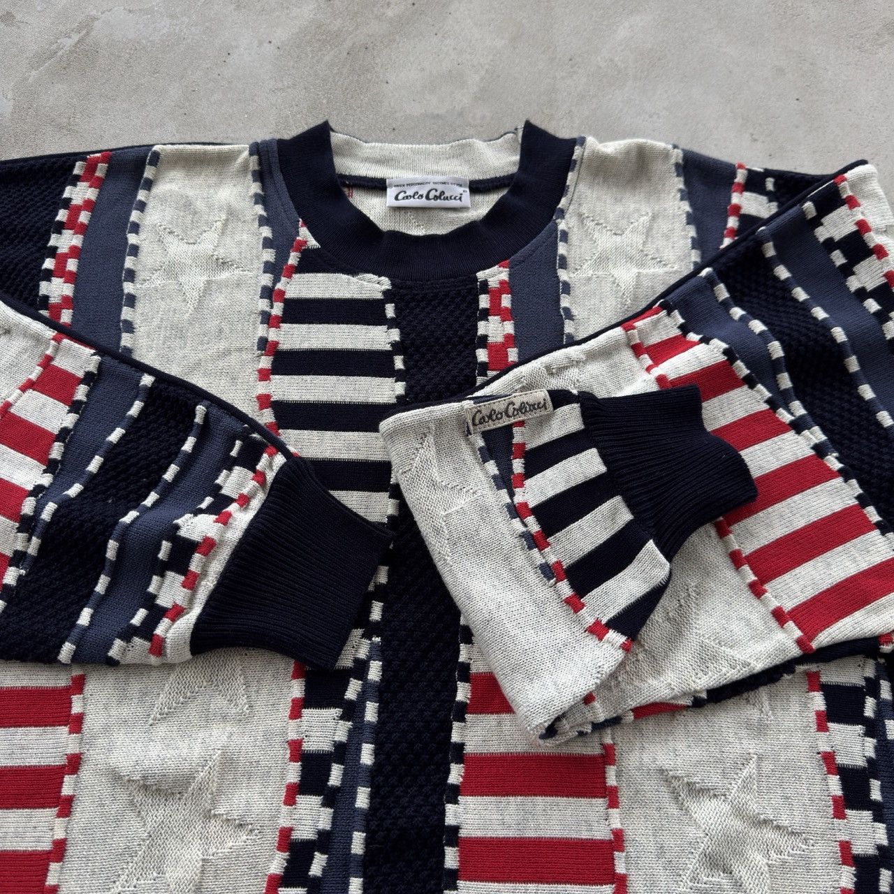 Carlo Colucci Vintage Carlo Colucci 3D Knit Sweater Abstract Coogi Style L Size US XL / EU 56 / 4 - 4 Thumbnail