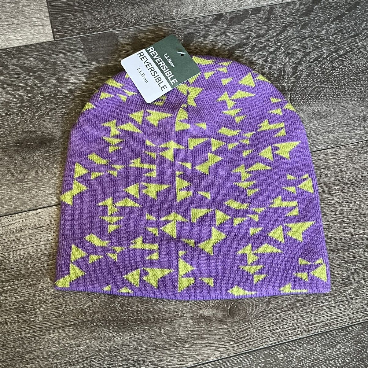 L.L. Bean New Vintage LL Bean Geometric Grid Pattern Reversible Beanie Size ONE SIZE - 1 Thumbnail
