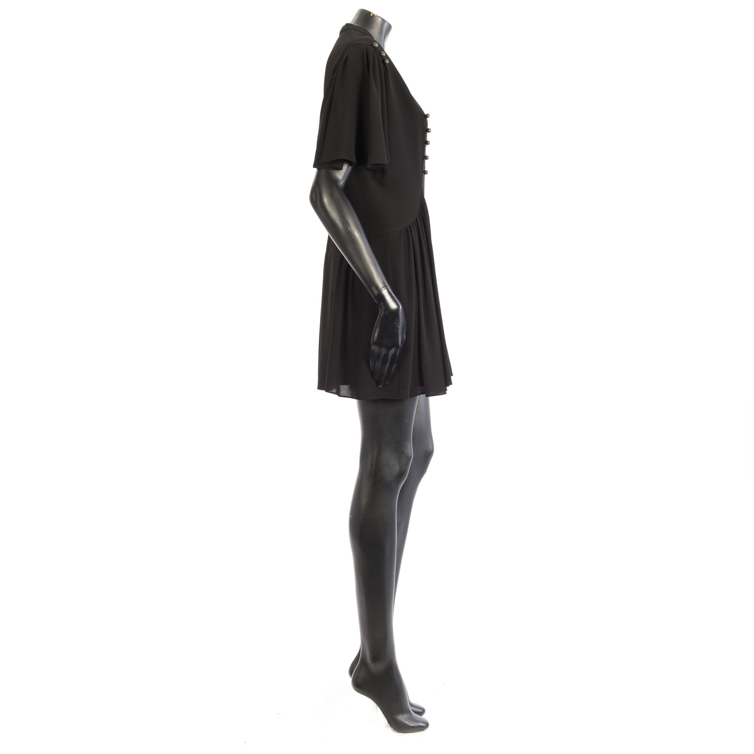Saint Laurent Paris Skater Dress In Black Crepe Viscose Size M / US 6-8 / IT 42-44 - 7 Thumbnail