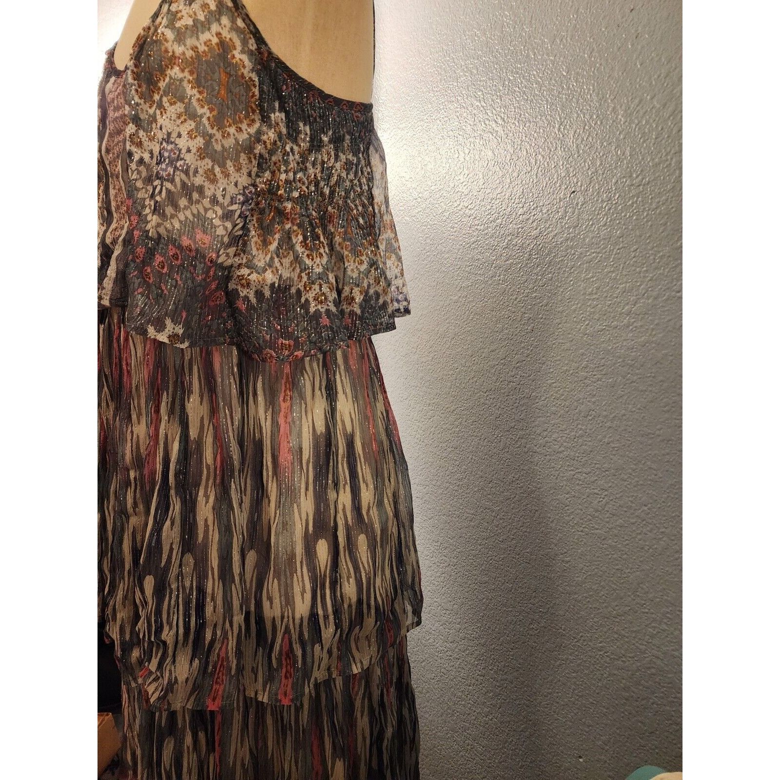 Anthropologie Anthropologie Josie Tiered Maxi Dress Meadow Rue Size 4 Boho Size S / US 4 / IT 40 - 5 Thumbnail