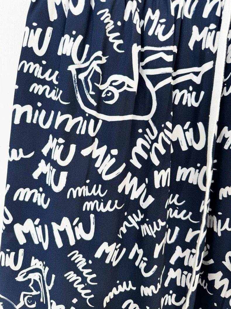 Prada Miu Miu Printed Silk Shorts for Summer-2506 Size 37" - 2 Thumbnail