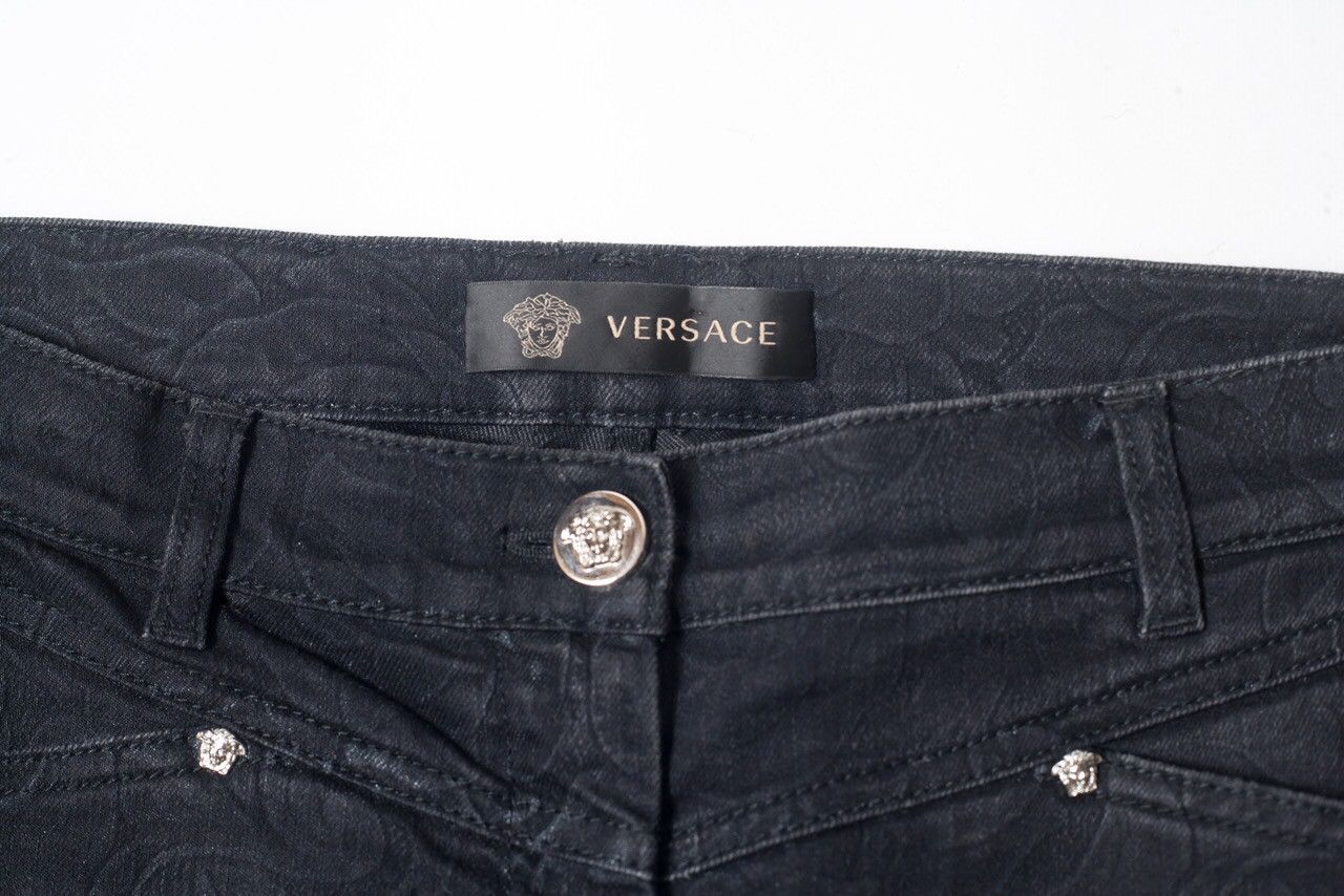 Versace versace women's floral print stretch jeans Size 27" / US 4 / IT 40 - 3 Thumbnail