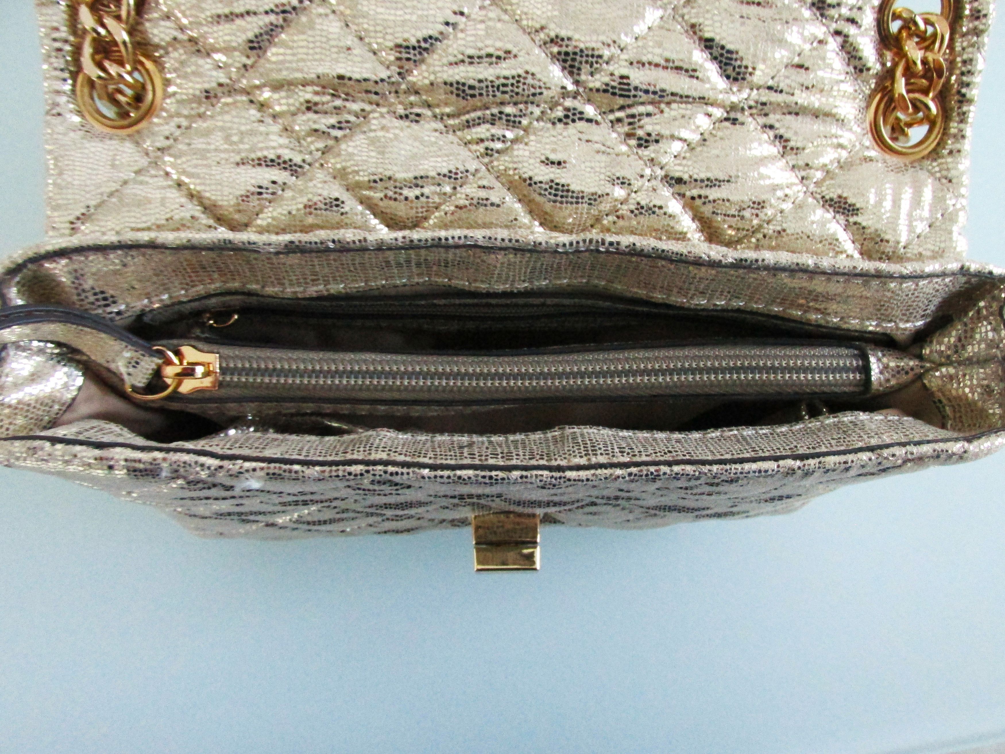 I.N.C INC International Concepts Gold Metallic Purse/Handbag Size ONE SIZE - 6 Thumbnail