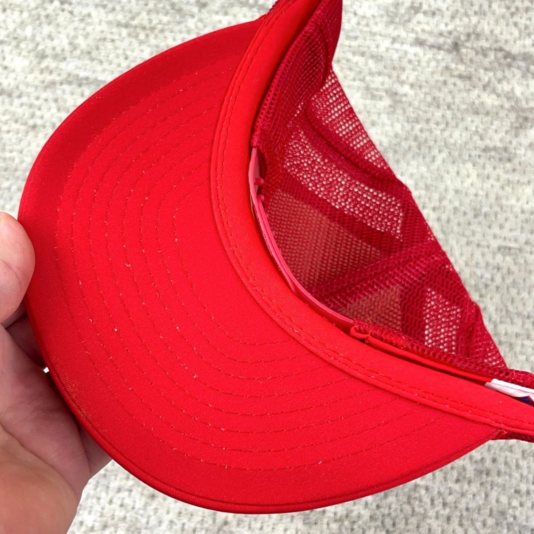 Vintage VINTAGE Nissin RC Trucking Trucker Hat Cap 90s Semi Truck Westfield Iowa Red White Mens Size ONE SIZE - 4 Thumbnail