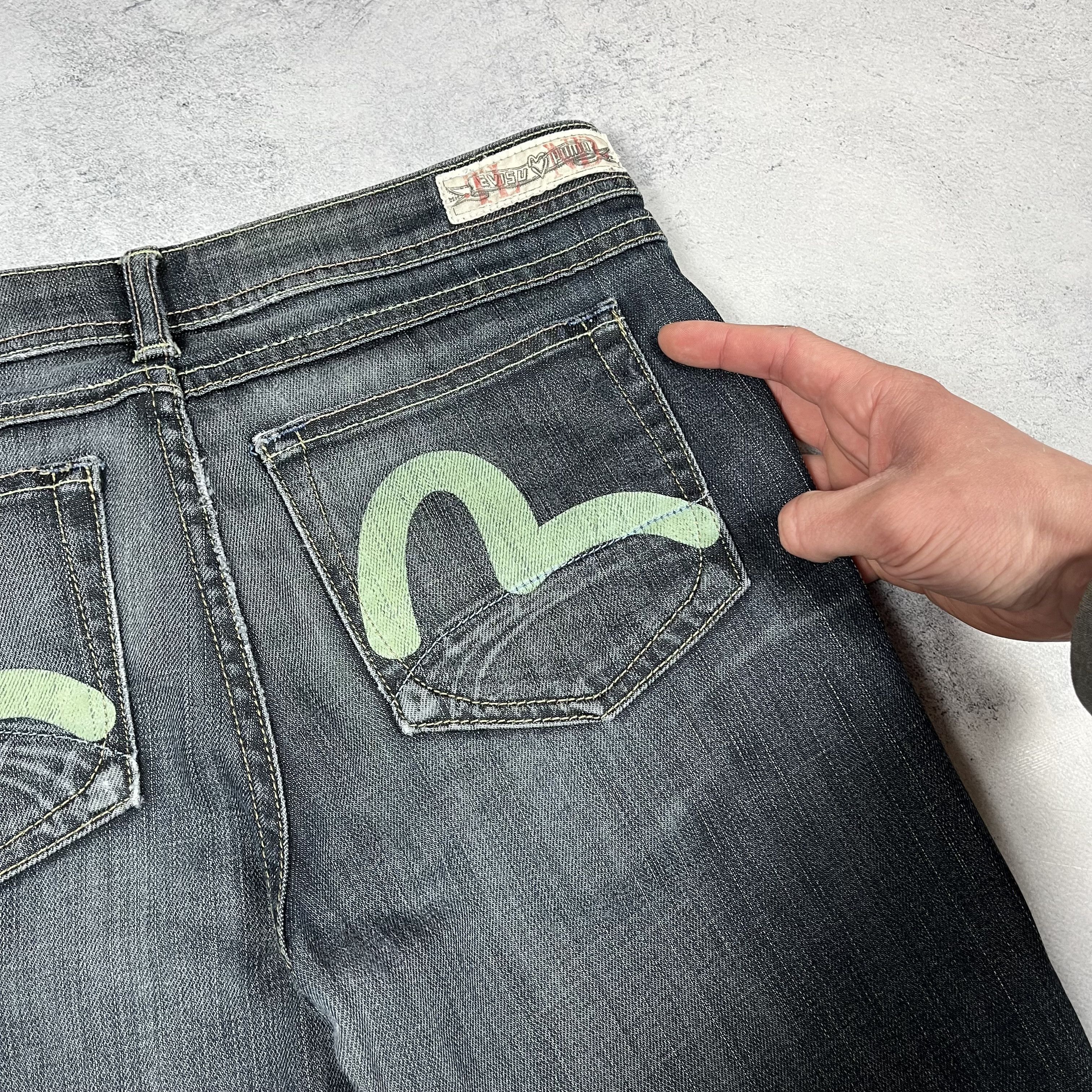 Evisu × Puma Vintage Evisu X Puma Y2K Low Rise Jeans Pants Size 29" - 8 Thumbnail