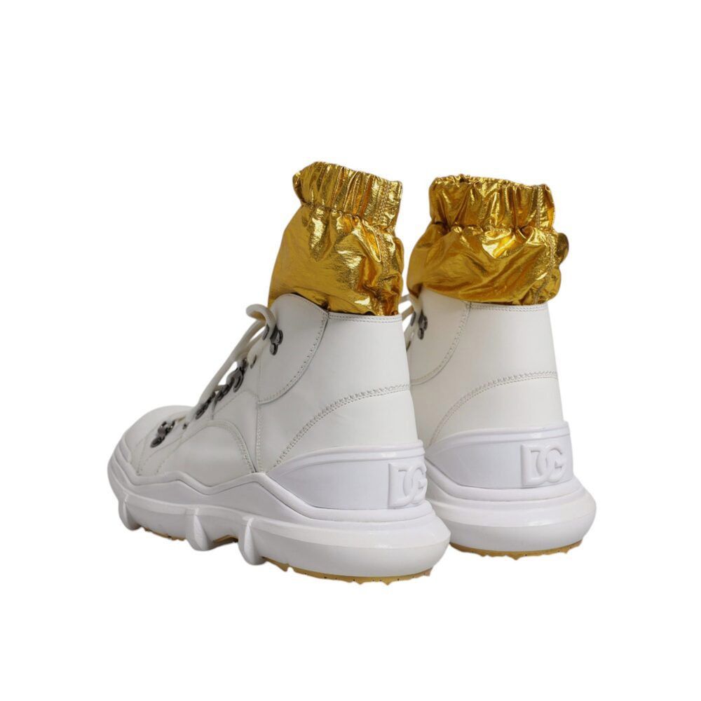 Dolce & Gabbana Dolce & Gabbana White Nylon Galileo High Top Sneakers Shoes Size US 11 / EU 44 - 5 Thumbnail