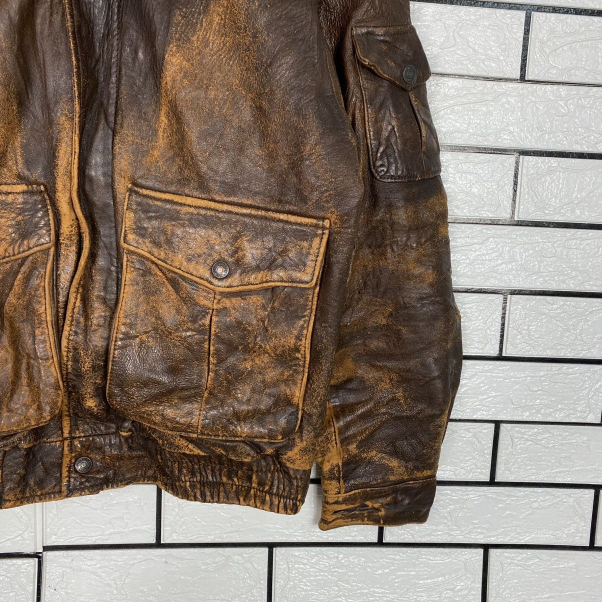 Vintage 🔥VINTAGE FLY LEATHER JACKET BLANKET AERO LEATHER Size US M / EU 48-50 / 2 - 4 Thumbnail