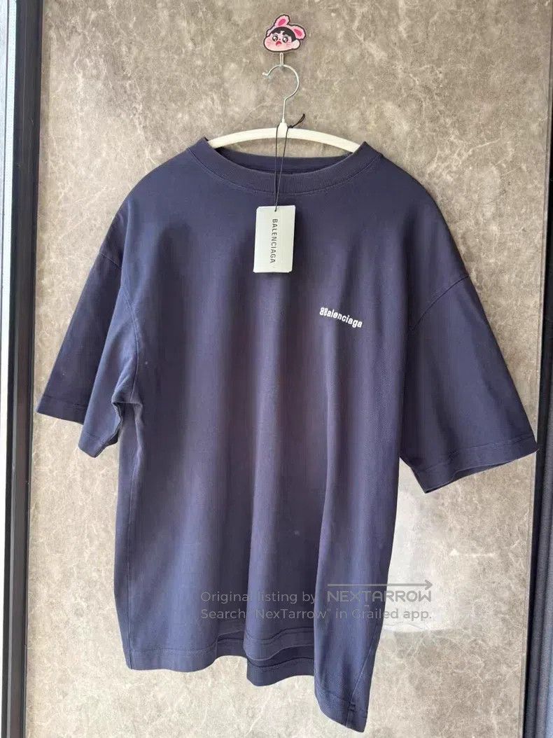 Balenciaga Balenciaga Deep Blue Double B Embroidered Logo Short Sleev Size US M / EU 48-50 / 2 - 1 Thumbnail