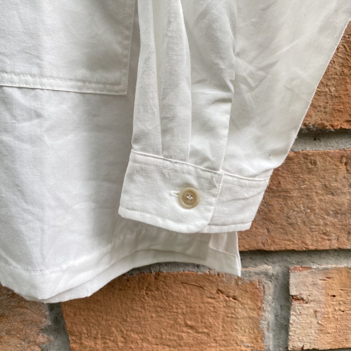 Vintage Vintage White Lace-Up Collar Long Sleeve Shirt Size US L / EU 52-54 / 3 - 6 Thumbnail