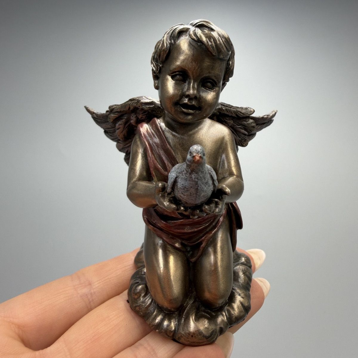 Other Cupid Angel with Dove Statue Bronze Finish Figurine Size ONE SIZE - 9 Thumbnail