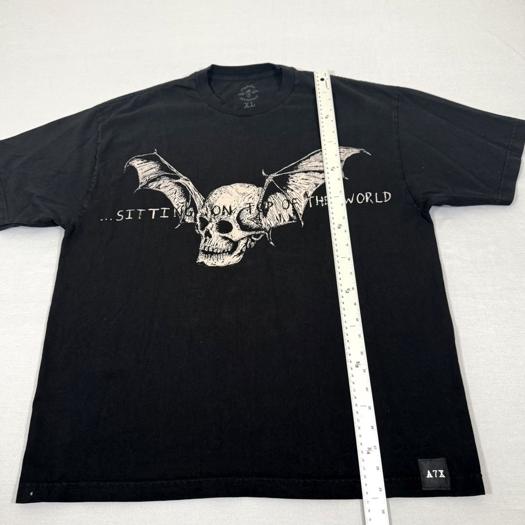 Vintage Avenged Sevenfold Shirt Mens XL Black Music Band Tee Sitting On Top World Size US XL / EU 56 / 4 - 6 Thumbnail