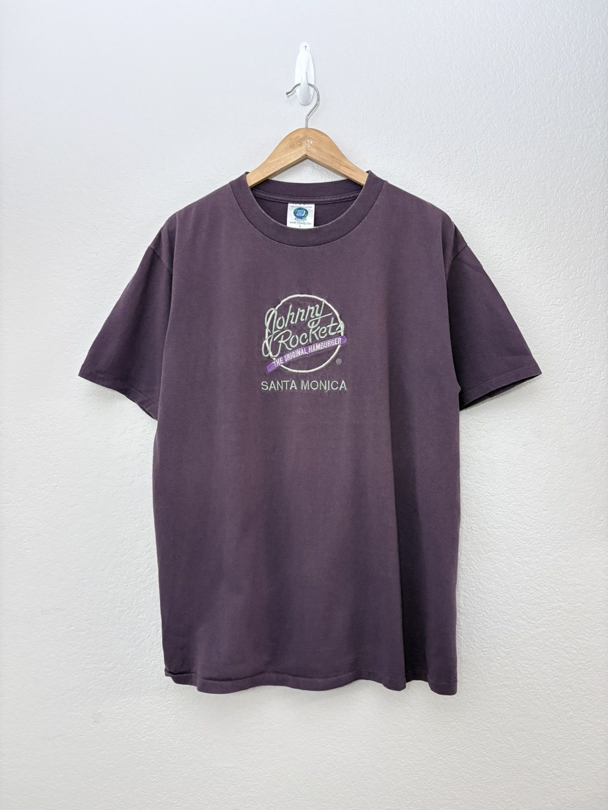 Vintage 90’s Johnny Rockets Santa Monica Embroidered Vintage Tee Size US M / EU 48-50 / 2 - 2 Thumbnail