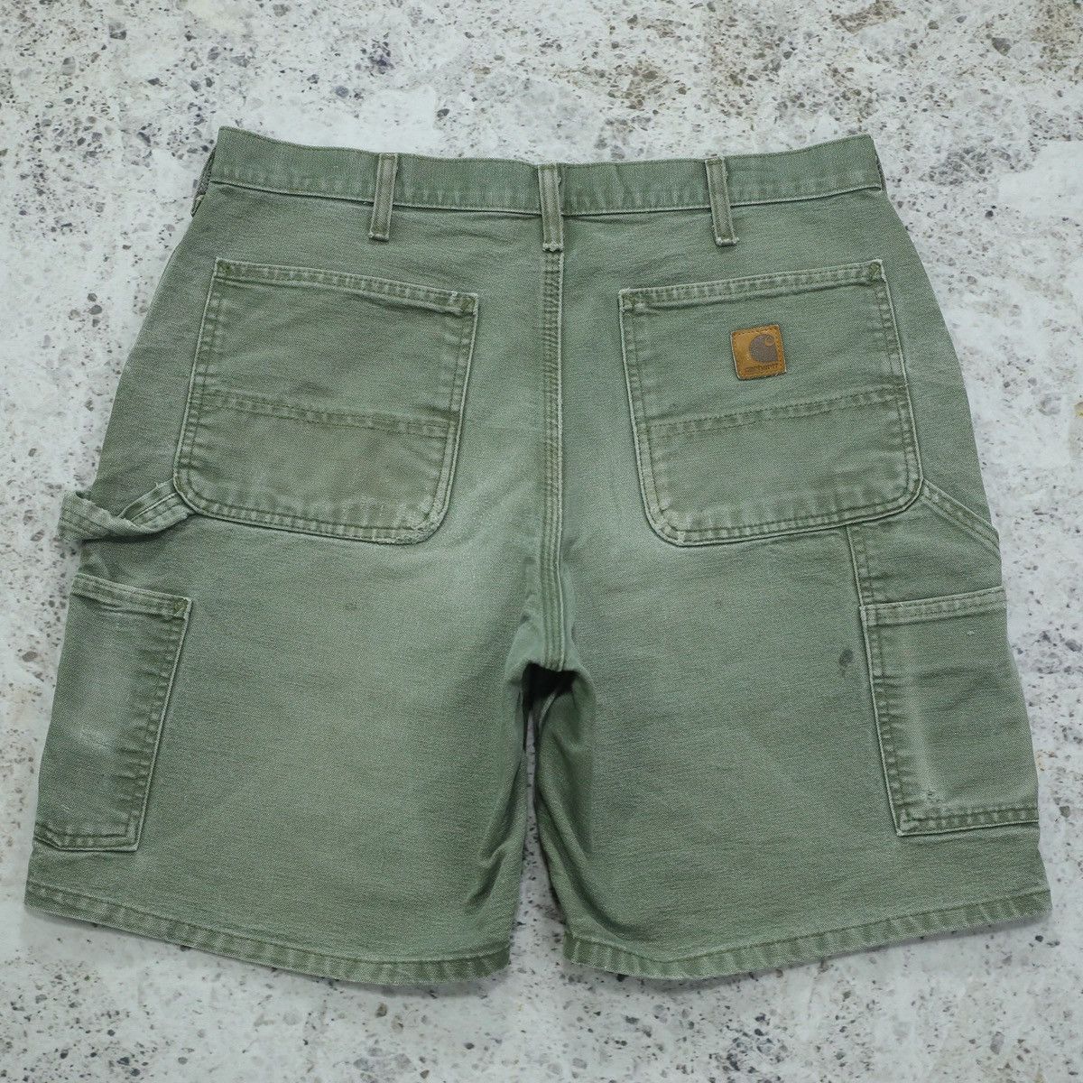Vintage CRAZY Faded Green Carhartt Carpenter Shorts B25