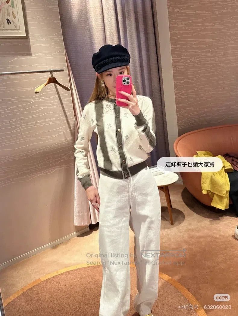 Hermes Hermes Color-blocked broken flower back embroidery knitted Size XS / US 0-2 / IT 36-38 - 8 Thumbnail