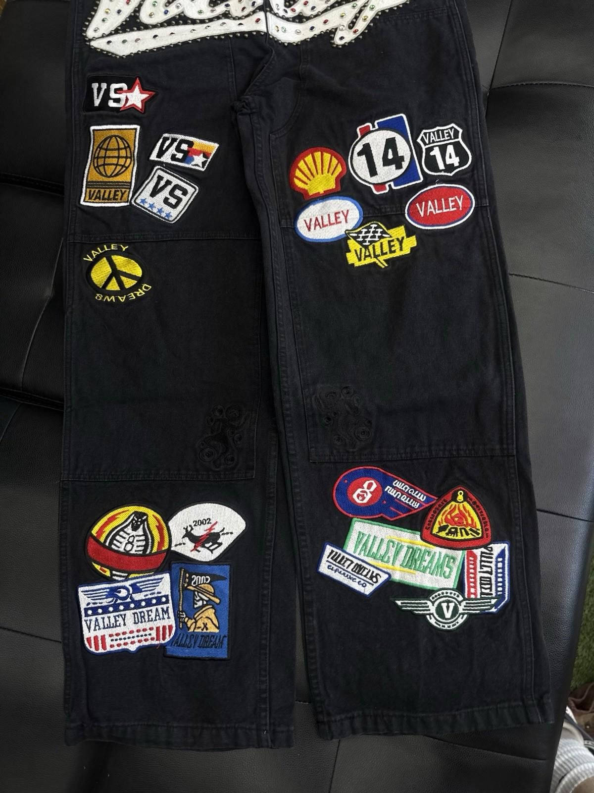 Vale Valley Baggy Patchwork Denim Black Jeans Size 30 (NEW) Size US 30 / EU 46 - 2 Thumbnail