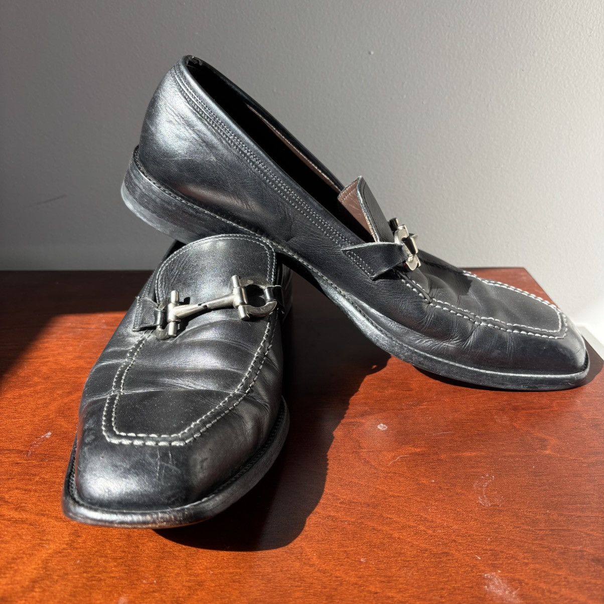 Salvatore Ferragamo $175 Salvatore Ferragamo Pasquale Loafers W/ Silver Horsebit Size US 11 / EU 44 - 1 Thumbnail