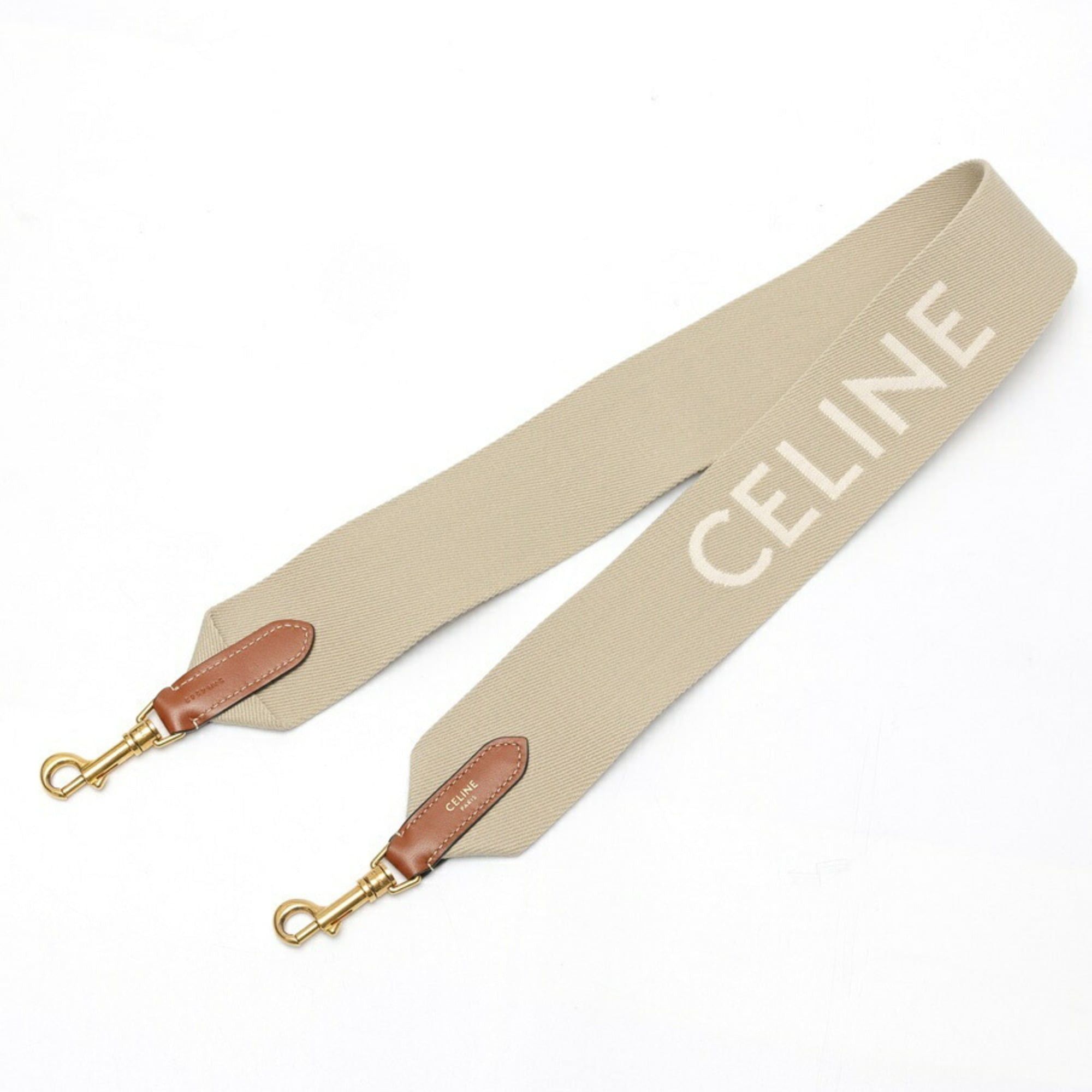 Celine Celine Jacquard Shoulder Strap 49S02 Beige White Size ONE SIZE - 1 Thumbnail