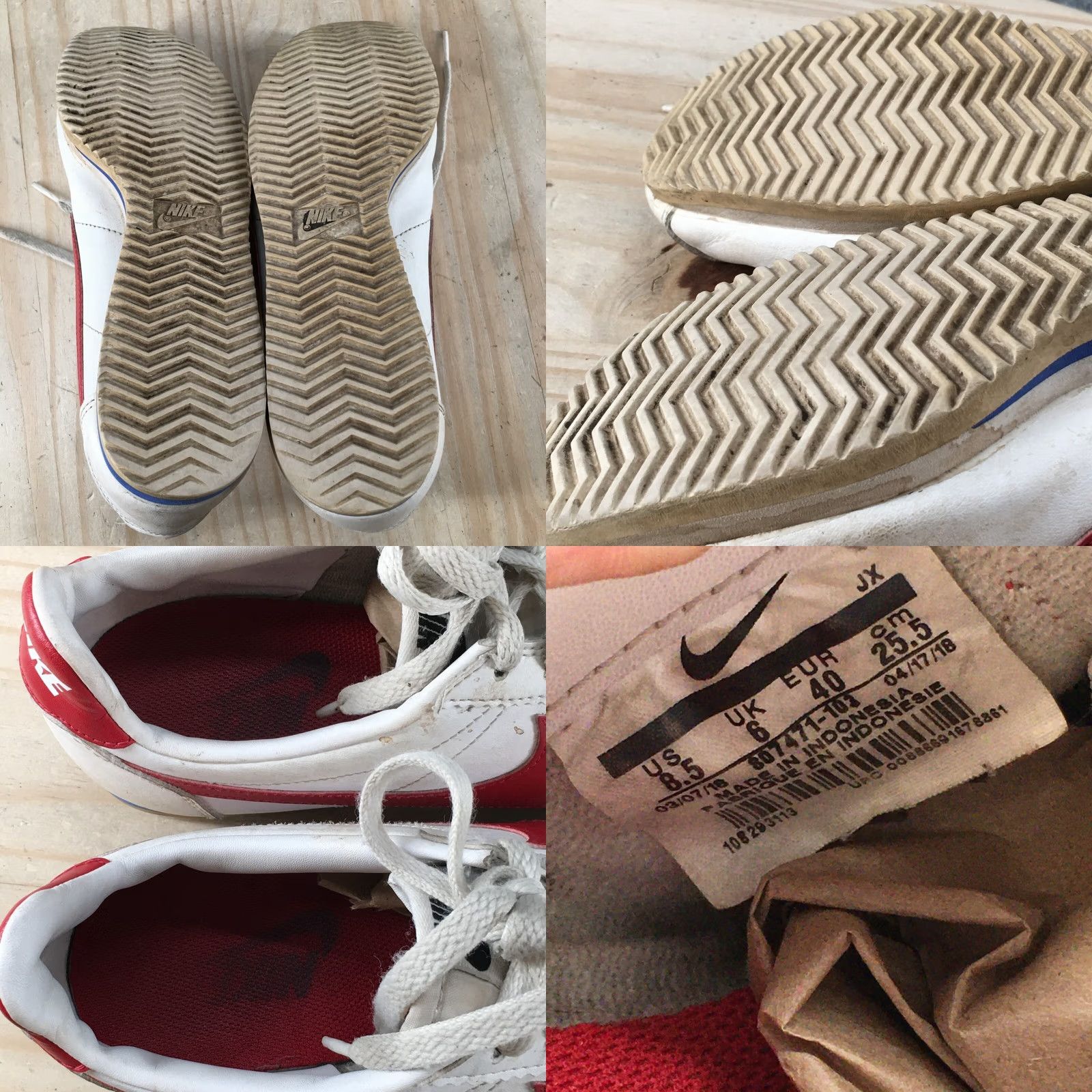 Nike Nike Cortez Womens Sneaker 8.5 White Casual Lace Up Round Toe Classic 807471103 Size US 9 / IT 39 - 9 Thumbnail