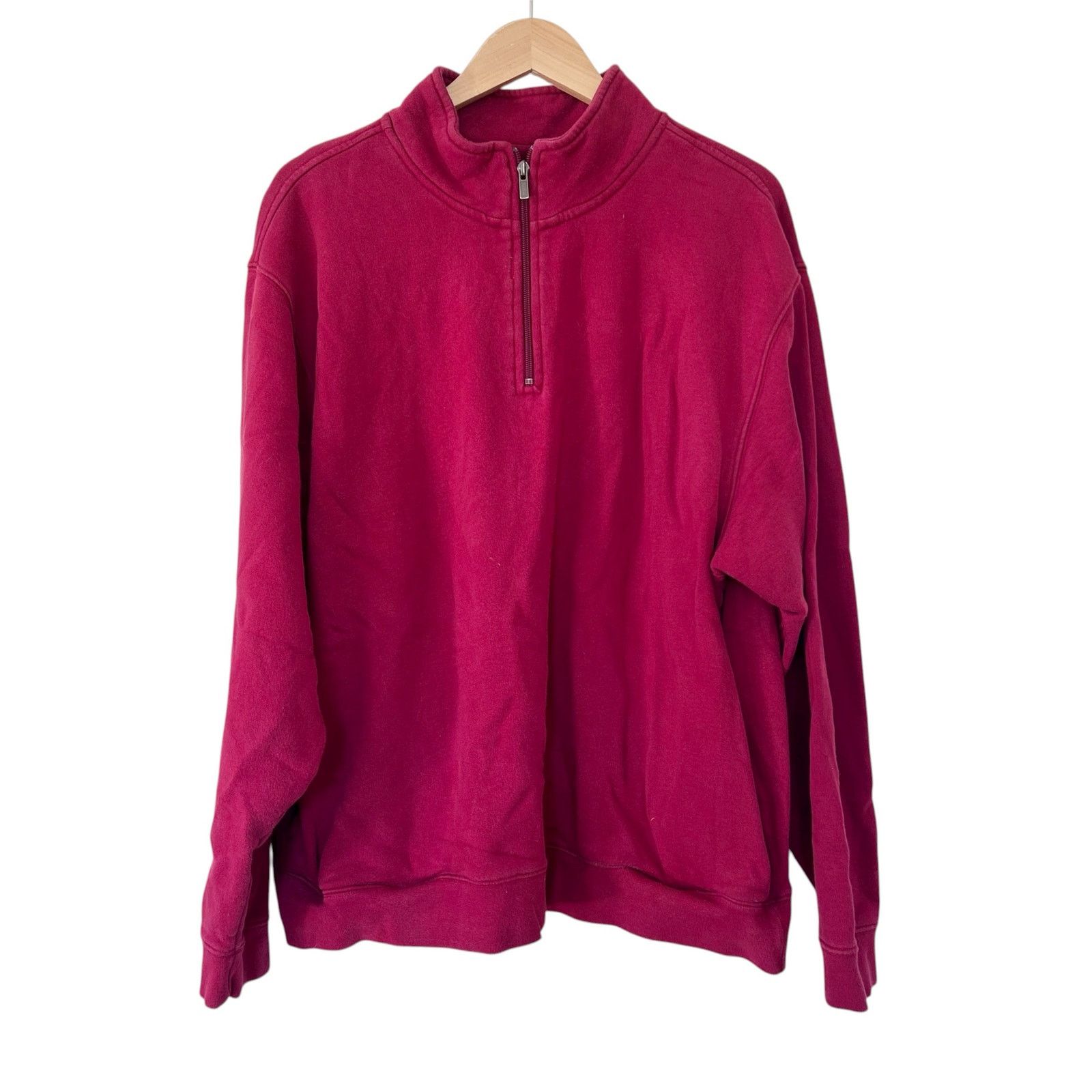 L.L. Bean LL Bean Red Quarter Zip Sweater Sz XL Size US XL / EU 56 / 4 - 1 Thumbnail