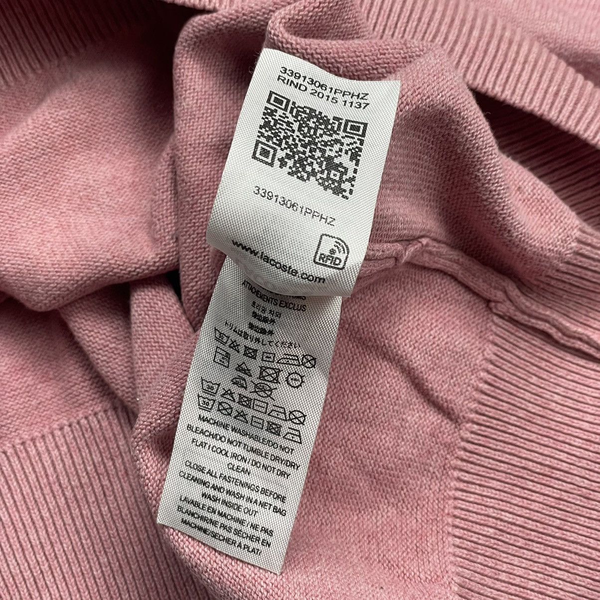 Lacoste RARE 🇫🇷Lacoste sweatshirt collar pink size M Size US M / EU 48-50 / 2 - 8 Thumbnail