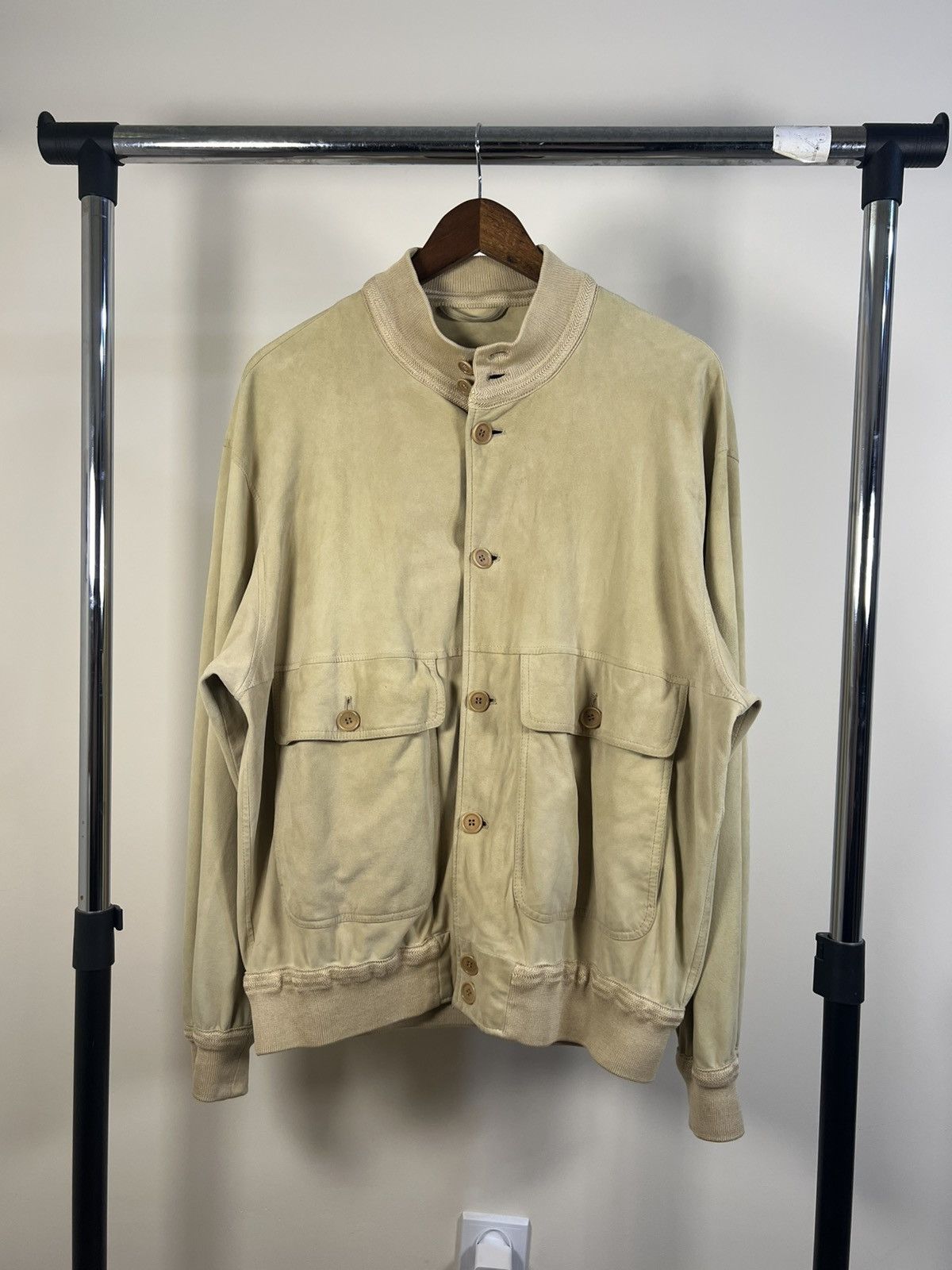 Ermenegildo Zegna Zegna Vintage Suede Leather Jacket Beige Men's Italy Size US L / EU 52-54 / 3 - 1 Thumbnail