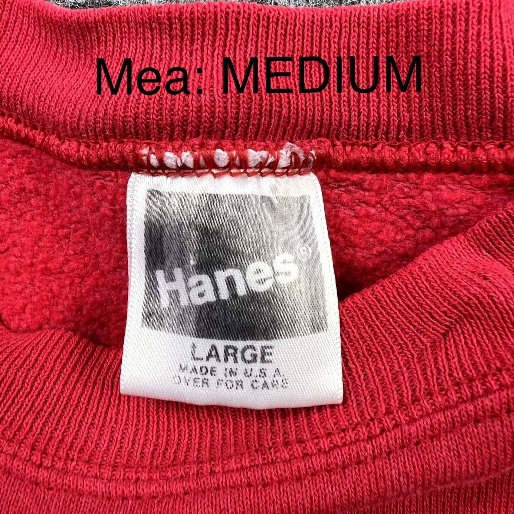 Hanes VINTAGE Hanes Sweatshirt Raglan Crewneck 90s 80s Adult Medium Red Size US M / EU 48-50 / 2 - 2 Thumbnail