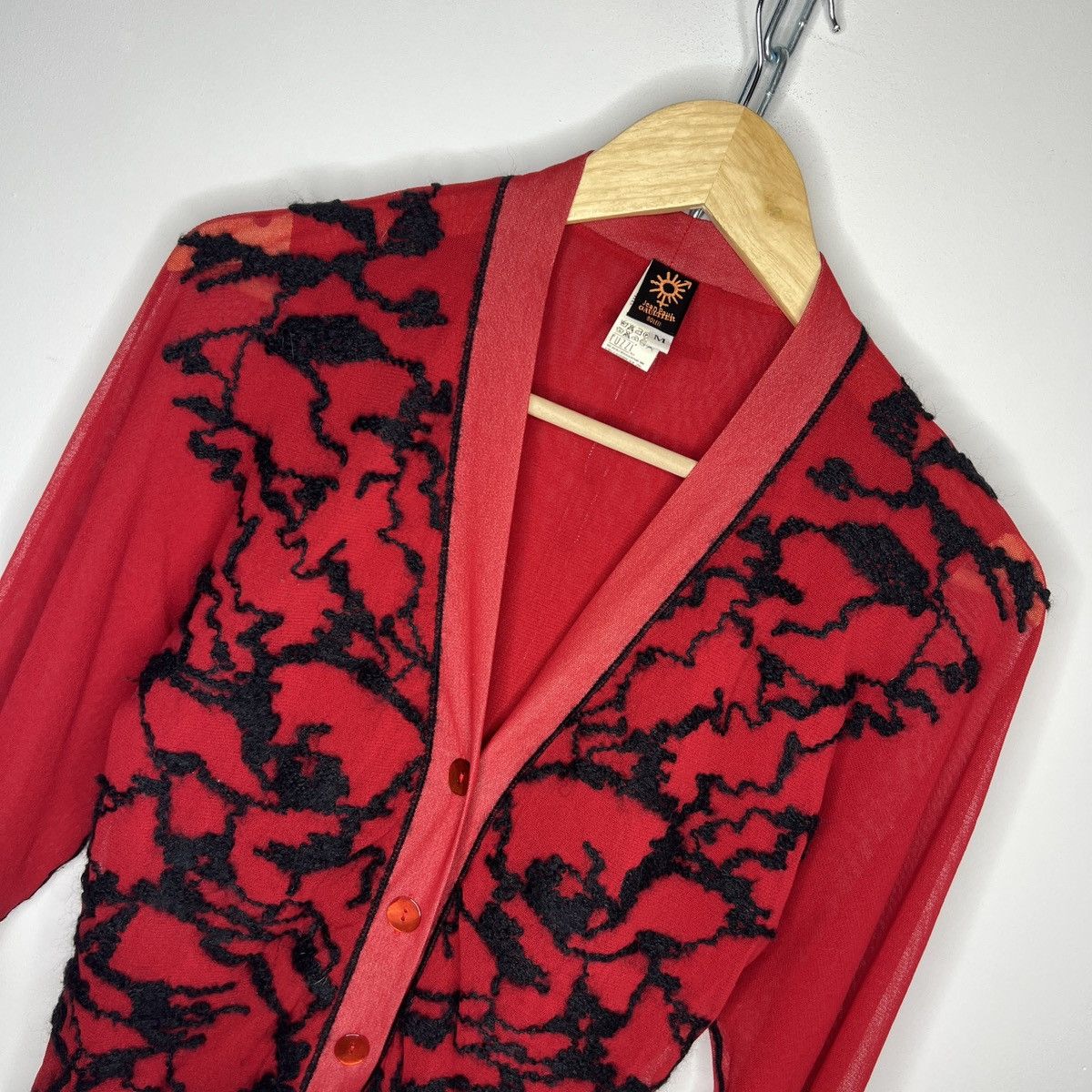 Jean Paul Gaultier Jean Paul Gaultier JPG Soleil Red Cardigan Vintage Mesh Top Size M / US 6-8 / IT 42-44 - 4 Thumbnail