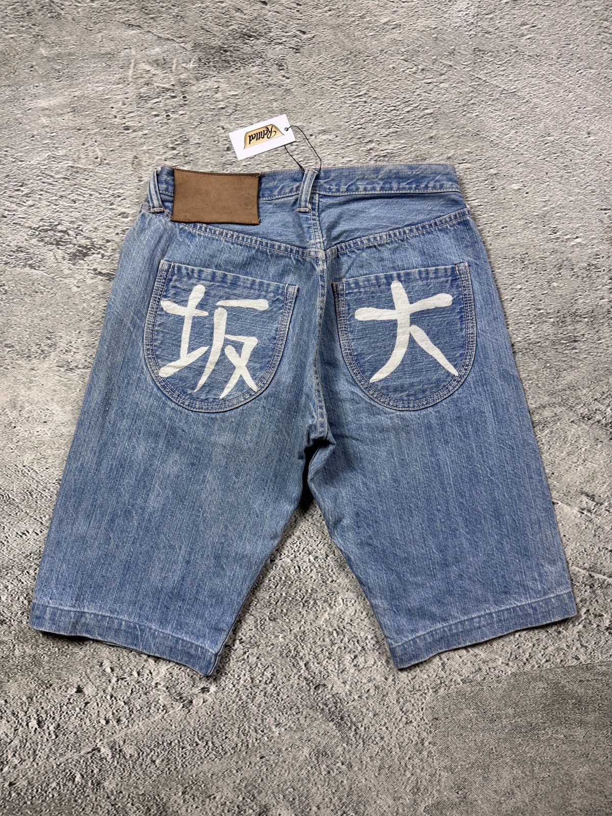 Evisu × Japanese Brand × Vintage Baggy Denim Shorts Jorts Evisu
