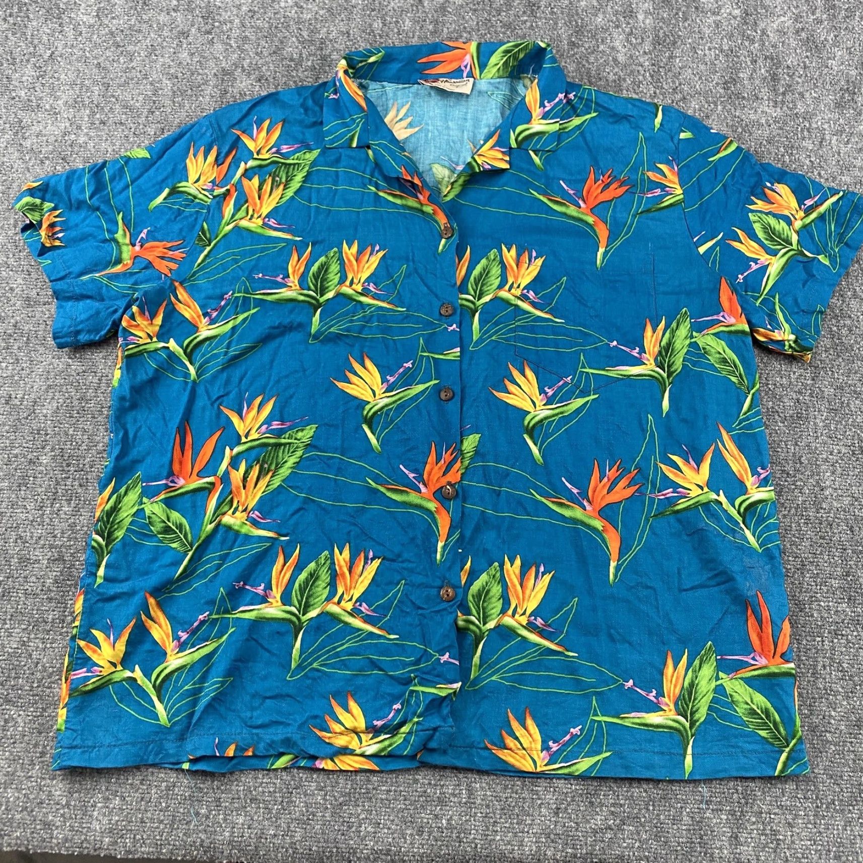Hilo Hattie VINTAGE Hilo Hattie Hawaiian Shirt Mens XL Blue Aloha Floral Paper Made Hawaii Size US L / EU 52-54 / 3 - 2 Thumbnail